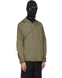 olivgrüner Pullover mit einem Kapuze von Post Archive Faction PAF