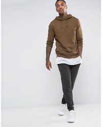 olivgrüner Pullover mit einem Kapuze von Asos