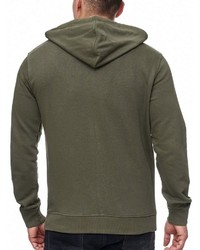 olivgrüner Pullover mit einem Kapuze von INDICODE