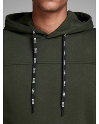 olivgrüner Pullover mit einem Kapuze von Jack & Jones