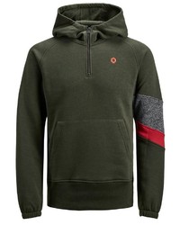 olivgrüner Pullover mit einem Kapuze von Jack & Jones