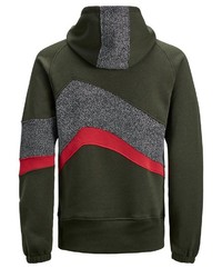 olivgrüner Pullover mit einem Kapuze von Jack & Jones