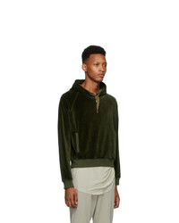 olivgrüner Pullover mit einem Kapuze von Haider Ackermann