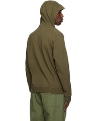 olivgrüner Pullover mit einem Kapuze von Stone Island