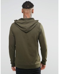 olivgrüner Pullover mit einem Kapuze von Asos