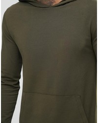 olivgrüner Pullover mit einem Kapuze von Asos