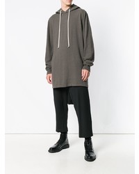 olivgrüner Pullover mit einem Kapuze von Rick Owens DRKSHDW