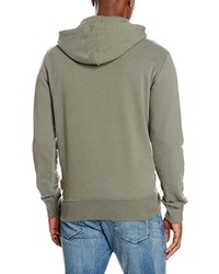 olivgrüner Pullover mit einem Kapuze