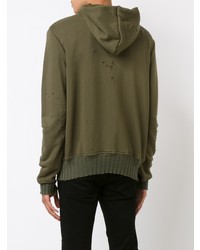 olivgrüner Pullover mit einem Kapuze von Amiri