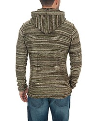 olivgrüner Pullover mit einem Kapuze von Solid