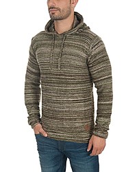 olivgrüner Pullover mit einem Kapuze von Solid