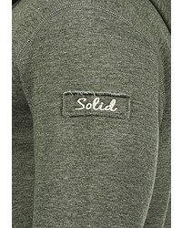 olivgrüner Pullover mit einem Kapuze von Solid