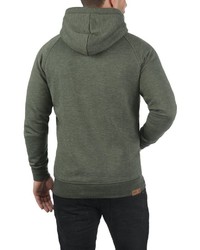 olivgrüner Pullover mit einem Kapuze von Solid