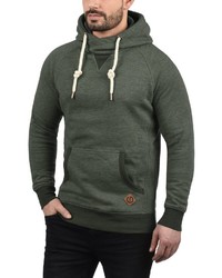 olivgrüner Pullover mit einem Kapuze von Solid