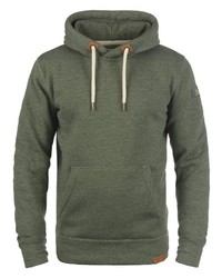 olivgrüner Pullover mit einem Kapuze von Solid