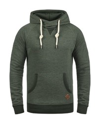 olivgrüner Pullover mit einem Kapuze von Solid