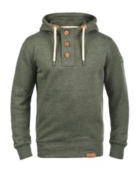 olivgrüner Pullover mit einem Kapuze von Solid