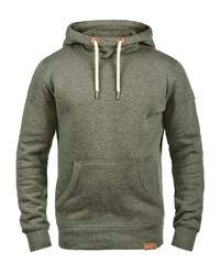 olivgrüner Pullover mit einem Kapuze von Solid