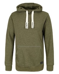 olivgrüner Pullover mit einem Kapuze von Sublevel