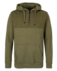 olivgrüner Pullover mit einem Kapuze von Sublevel