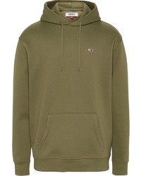 olivgrüner Pullover mit einem Kapuze von Tommy Jeans