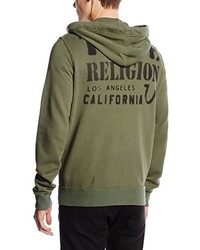 olivgrüner Pullover mit einem Kapuze von True Religion