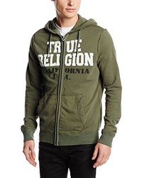 olivgrüner Pullover mit einem Kapuze von True Religion