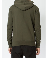 olivgrüner Pullover mit einem Kapuze von Rick Owens DRKSHDW