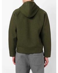 olivgrüner Pullover mit einem Kapuze von AMI Alexandre Mattiussi