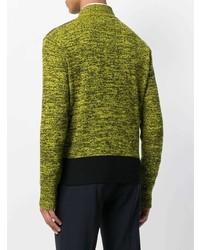 olivgrüner Pullover mit einem Reißverschluß von Bottega Veneta