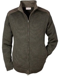 olivgrüner Pullover mit einem Reißverschluß von Hubertus