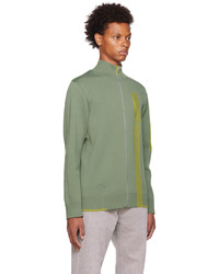 olivgrüner Pullover mit einem Reißverschluß von A-Cold-Wall*