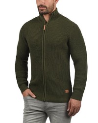 olivgrüner Pullover mit einem Reißverschluß von Redefined Rebel