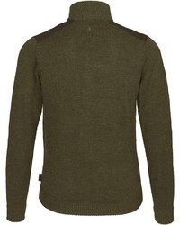 olivgrüner Pullover mit einem Reißverschluß von Seeland