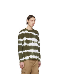 olivgrüner Mit Batikmuster Pullover mit einem Rundhalsausschnitt von MSGM