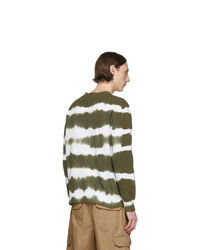 olivgrüner Mit Batikmuster Pullover mit einem Rundhalsausschnitt von MSGM