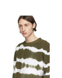 olivgrüner Mit Batikmuster Pullover mit einem Rundhalsausschnitt von MSGM