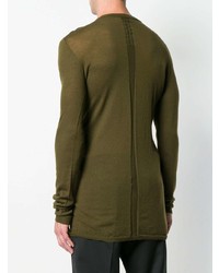 olivgrüner Pullover mit einem Rundhalsausschnitt von Rick Owens