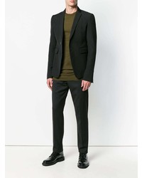 olivgrüner Pullover mit einem Rundhalsausschnitt von Rick Owens