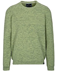 olivgrüner Pullover mit einem Rundhalsausschnitt von BASEFIELD