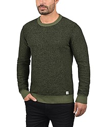 olivgrüner Pullover mit einem Rundhalsausschnitt von BLEND