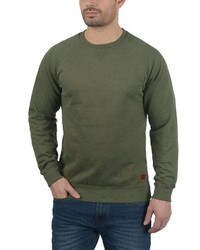 olivgrüner Pullover mit einem Rundhalsausschnitt von BLEND