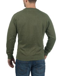 olivgrüner Pullover mit einem Rundhalsausschnitt von BLEND