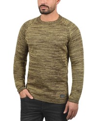 olivgrüner Pullover mit einem Rundhalsausschnitt von BLEND