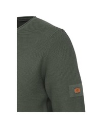 olivgrüner Pullover mit einem Rundhalsausschnitt von camel active