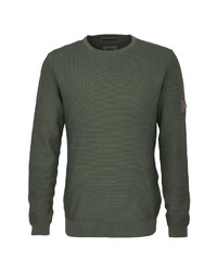 olivgrüner Pullover mit einem Rundhalsausschnitt von camel active