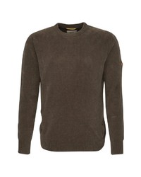 olivgrüner Pullover mit einem Rundhalsausschnitt von camel active