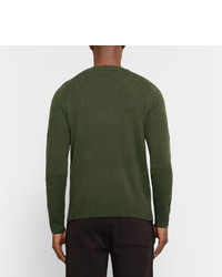 olivgrüner Pullover mit einem Rundhalsausschnitt von Dries Van Noten