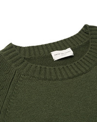 olivgrüner Pullover mit einem Rundhalsausschnitt von Dries Van Noten