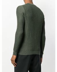 olivgrüner Pullover mit einem Rundhalsausschnitt von Nuur